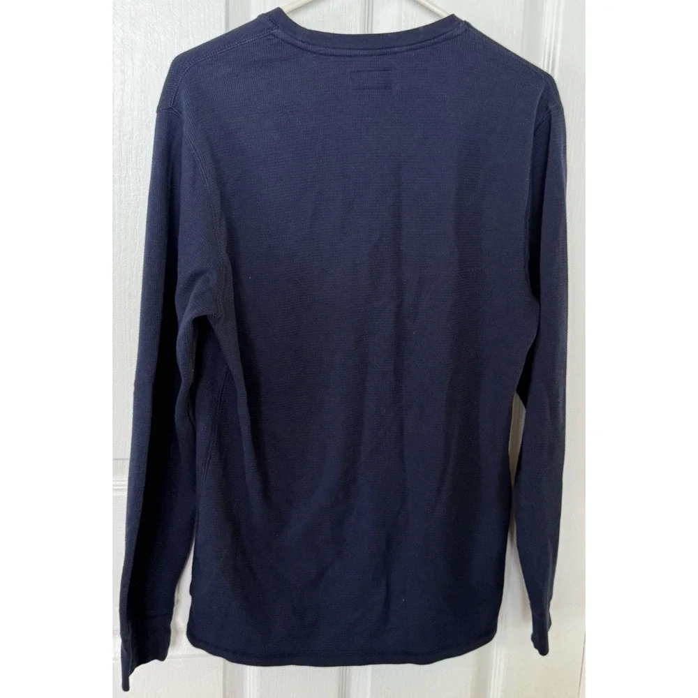 Mens Polo Ralph Lauren Blue Crest Thermal Sleepwear‎ Long Sleeve Pullover Size L